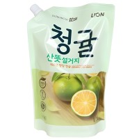 CJ LION Fresh Green Tangerine - Средство для посуды, фруктов, овощей - Зелёный мандарин с Чеджу 1kg