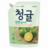 CJ LION Fresh Green Tangerine - Средство для посуды, фруктов, овощей - Зелёный мандарин с Чеджу 1kg