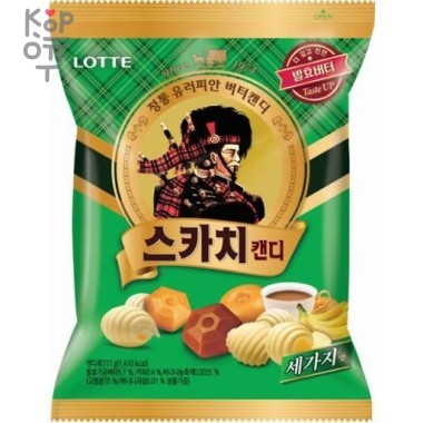 LOTTE Scotch Trio Candy - Карамель Леденцовая, Скотч ТРИО, 157гр. &mdash; Корейские товары для всей семьи(КорОпт)