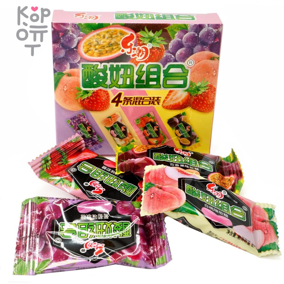 Мармелад жевательный SourGirls Четыре кислых вкуса(Клубника, Персик, Виноград, Маракуйя)