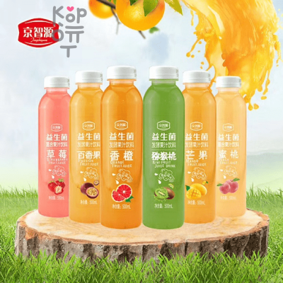 Фруктовый пробиотический напиток Jingzhiyuan Probiotics с кусочками фруктов и витамином С, 500мл.