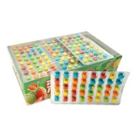 Конфеты PiaoYuan Fruit Chewing Gum - Жевательная резинка в форме цветных подушечек на блистере