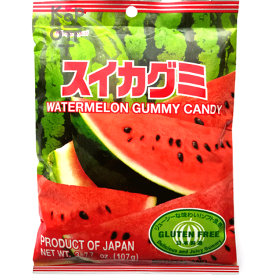 Kasugai Watermelon Gummy Candy Мармелад жевательный со вкусом арбуза, 107 г