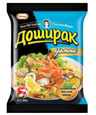 Doshirak — Yammy Tom Yum — Лапша со вкусом Том Ям, 80 г — коробка 44 шт
