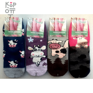 Носочки женские &quot;пенка&quot;, принт &quot;Коровы&quot;, микс, Размер 36-40    — Корейские товары для всей семьи(КорОпт)