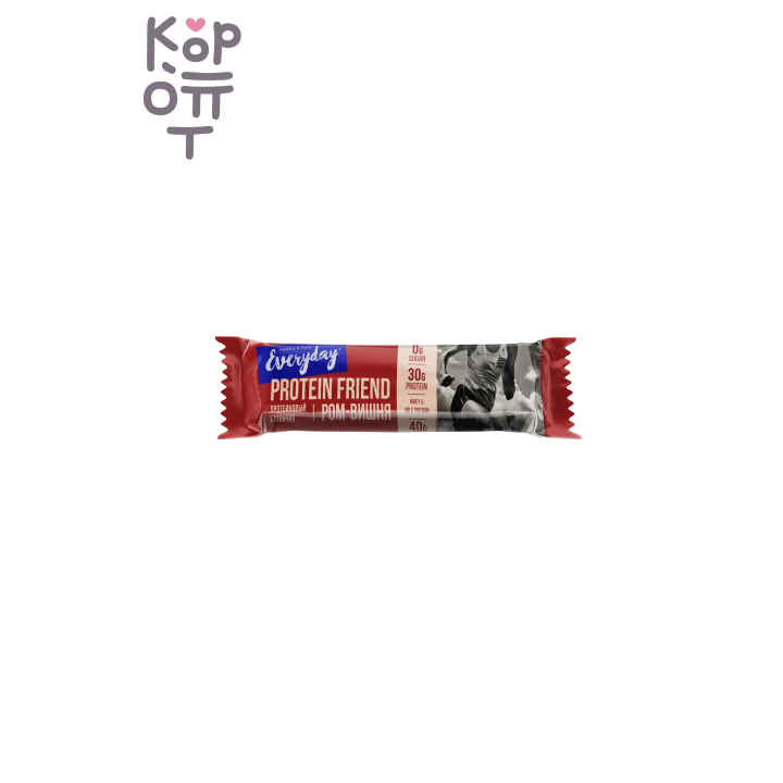 EVERYDAY — Батончик высокобелковый глазирован. EVERYDAY PROTEIN FRIEND с вишней и ароматом рома п/п 40 г, 40 г