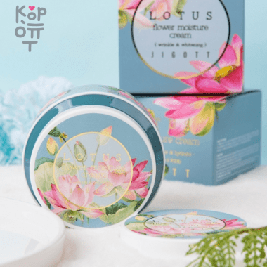 Jigott LOTUS FLOWER MOISTURE CREAM Глубоко увлажняющий крем для лица с экстрактом лотоса 100мл. — Корейские товары для всей семьи(КорОпт)