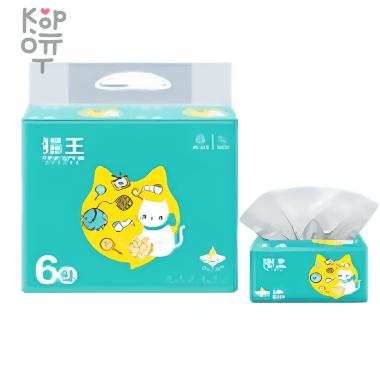 MaowWang - Платочки бумажные CatKing, 3-х слойные, размер листа 170*118мм., 110шт. — Корейские товары для всей семьи(КорОпт)