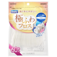 EBISU Everyday Dental Floss -  Флосспик с тонкой РАСПУШЕНОЙ зубной нитью на компактной плоской ручке.