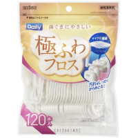 EBISU Everyday Dental Floss -  Флосспик с тонкой РАСПУШЕНОЙ зубной нитью на компактной плоской ручке.