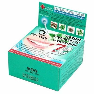 Yim Siam Зубная паста отбеливающая на травах, (мята). 25 г