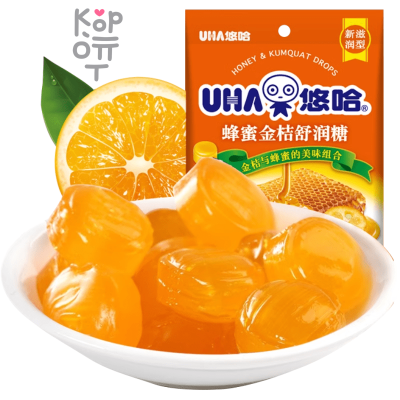 UHA Honey Shurun ​​Candy Kumquat - Освежающие Леденцы от боли в горле, в японском стиле, Мед и Кумкват, 103гр.