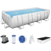 Каркасный бассейн Bestway Power Steel Frame Pool модель 56465, 549х274смх122см(14812л.), серый, в комплекте с фильтрующим насосом, купить с доставкой на дом фото 1 — Корейские товары для всей семьи(КорОпт)