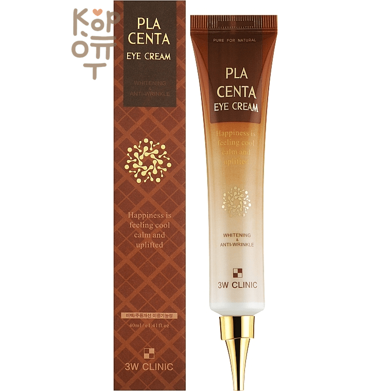 3W Clinic Anti-Wrinkle Placenta Eye Cream - Омолаживающий крем вокруг глаз с экстрактом Плаценты, 40гр.