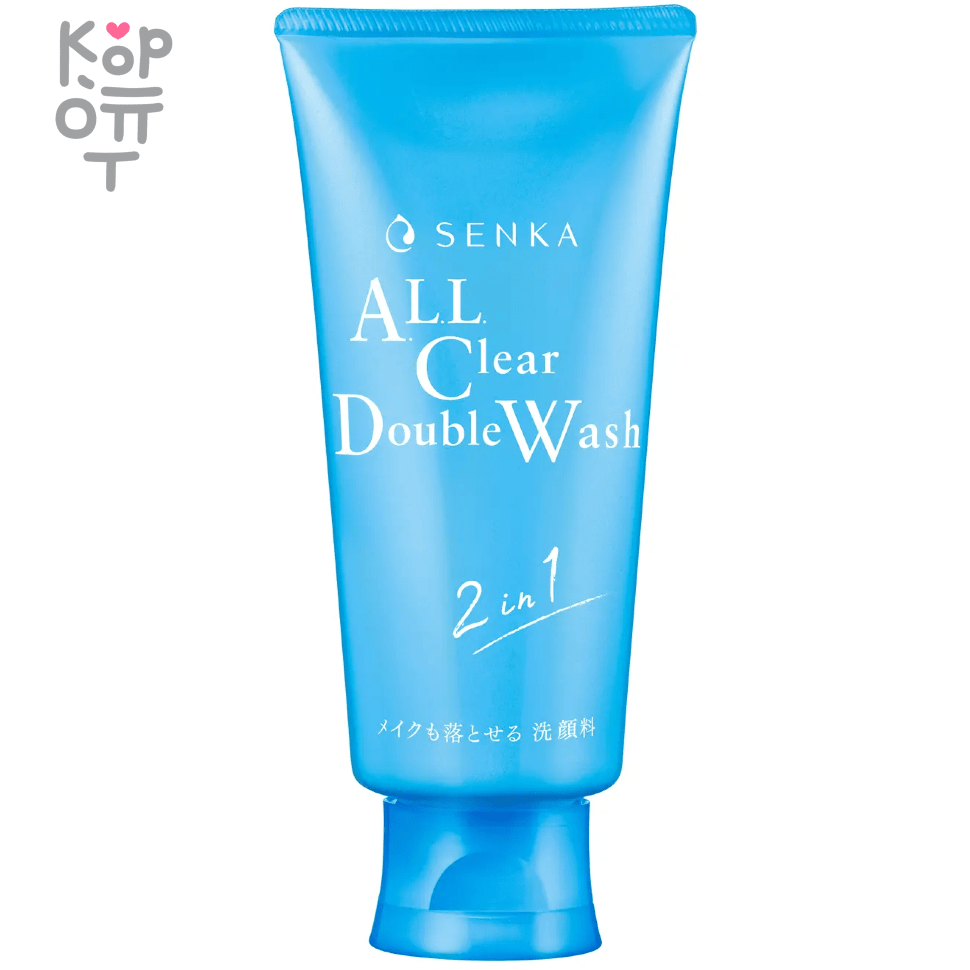 SHISEIDO SENKA ALL Clear Double Wash - Пенка для умывания и снятия макияжа  с гиалуроновой кислотой и протеинами шелка по цене 1 071 руб. в интернет  магазине Корейские товары для всей семьи(КорОпт)