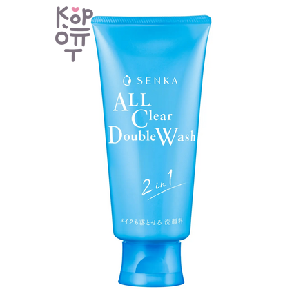 SHISEIDO SENKA ALL Clear Double Wash - Пенка для умывания и снятия макияжа с гиалуроновой кислотой и протеинами шелка, 130 мл