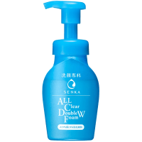 SHISEIDO SENKA ALL Clear Double Wash - Пенка для умывания и снятия макияжа с гиалуроновой кислотой и протеинами шелка, 130 мл