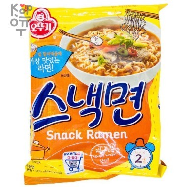 Ottogi Snack ramen Лапша со вкусом говядины, 108гр. пачка — Корейские товары для всей семьи(КорОпт)