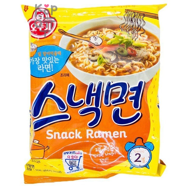 Ottogi Snack ramen Лапша со вкусом говядины, 108гр. пачка