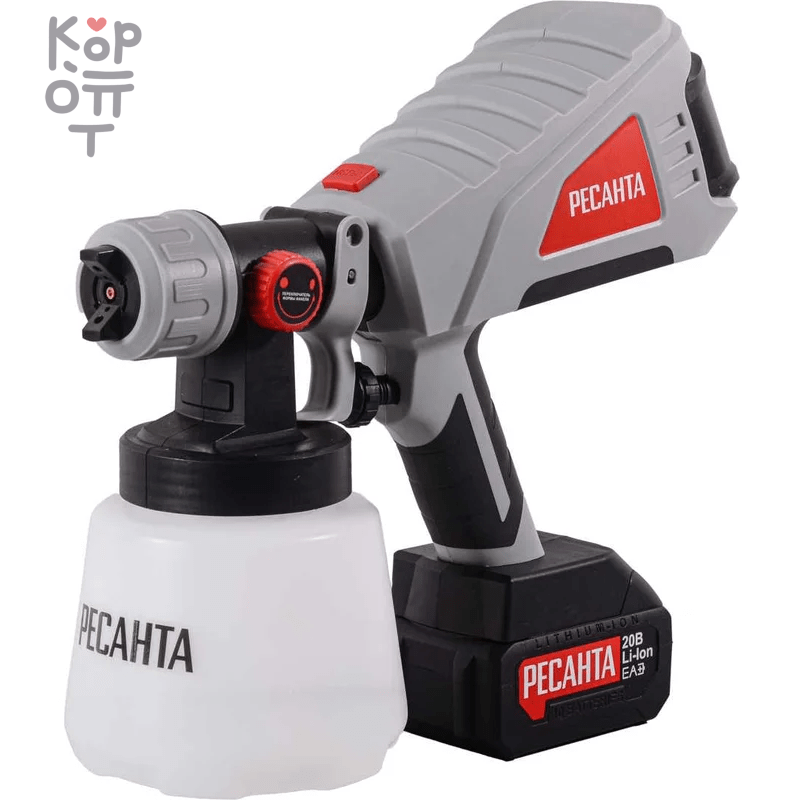 Электрический краскопульт Ресанта АКП-20Li (в комплекте 1 АКБ и ЗУ)., купить с доставкой на дом фото 1 &mdash; Корейские товары для всей семьи(КорОпт)