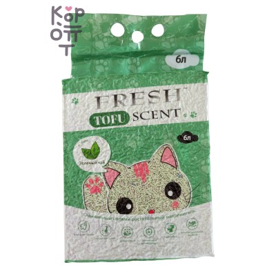 Fresh Scent TOFU Растительный соевый наполнитель, зелёный чай, 6 л