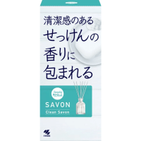 KOBAYASHI Savon - Ароматический диффузор для дома с палочками (стеклянный флакон + наполнитель + палочки) 70мл.  