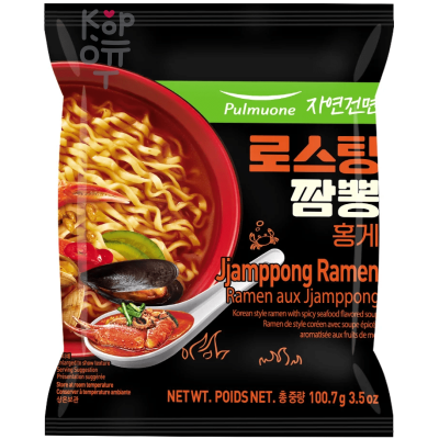 Pulmuone Jjamppong Ramen Лапша сублимированная, морепродукты, 100,7 г