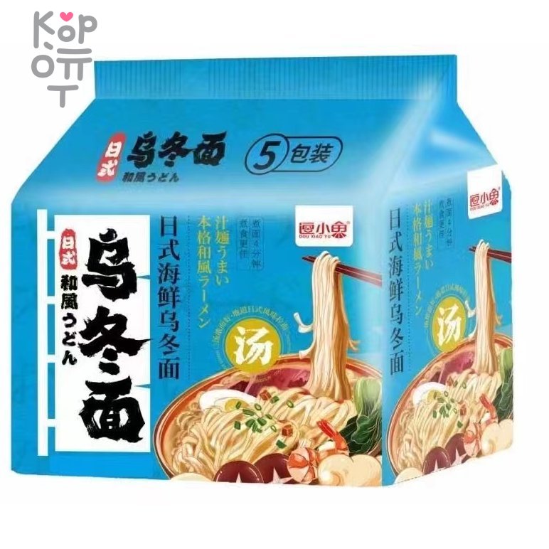 Лапша быстрого приготовления Dou Xiao Yu Удон в японском стиле с морепродуктами, пакет, 100гр.*5шт. фото 1 &mdash; Корейские товары для всей семьи(КорОпт)