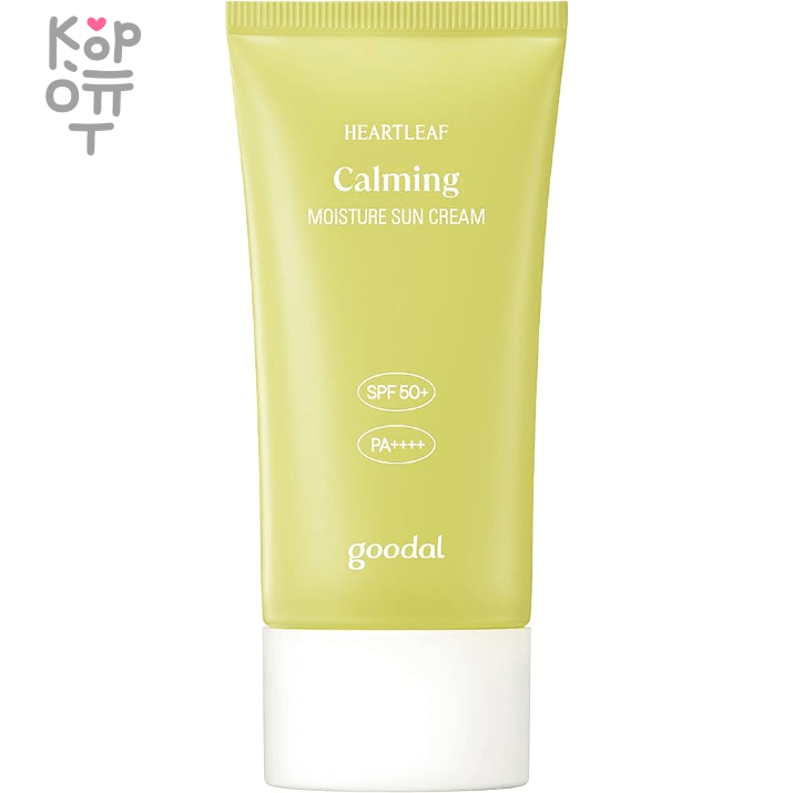 GOODAL Houttuynia Cordata Calming  Sun Cream SPF 50+ PA++++ - Успокаивающий солнцезащитный крем с экстрактом Гуттуинии 50мл. Солнцезащитный крем GOODAL Houttuynia Cordata Calming Sun Cream — уходовое средство для регулярного использования. В КорОпт можно подобрать свежие приходы азиатской косметики с хорошим остаточным сроком годности и собрать заявку по средствам регулярного ухода.