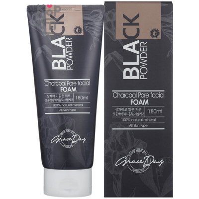 Grace Day Black Powder Charcoal Pore Facial Foam - Пенка для умывания с древесным углем 180мл.