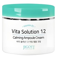Jigott Vita Solution 12 Calming Ampoule Cream - Ампульный крем для лица успокаивающий, 100 мл