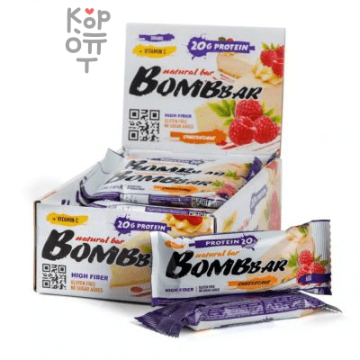 Батончик неглазированный Малиновый чизкейк "BOMBBAR" 60гр.