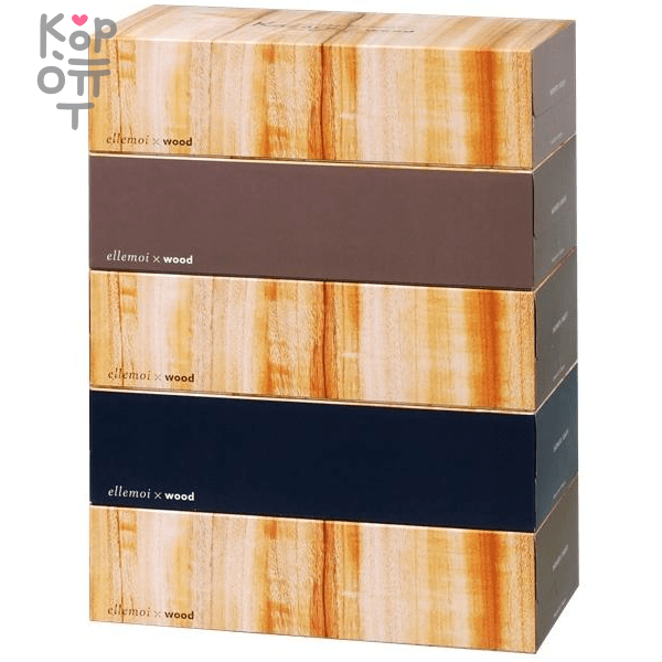 Kami Shodji ELLEMOI Kazaru&Wood - Бумажные двухслойные салфетки 180шт. (спайка 5 пачек) , купить с доставкой на дом фото 1 — Корейские товары для всей семьи(КорОпт)