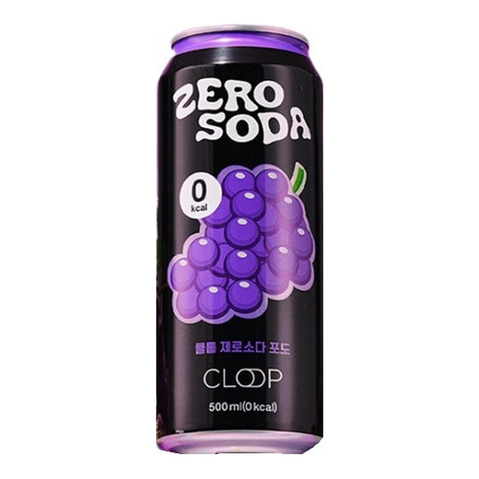 Напиток безалкогольный газированный Cloop Zero Soda, вкус винограда 500 мл, 1*24, шт