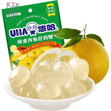 UHA Honey Shurun ​​Candy Grapefruit - Успокаивающие Леденцы от боли в горле, в японском стиле, Мед и Грейпфрут, 103гр. &mdash; Корейские товары для всей семьи(КорОпт)