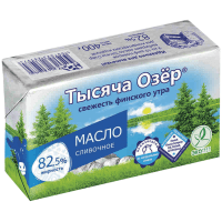 Тысяча Озер Масло сливочное 82,5%, 180 г