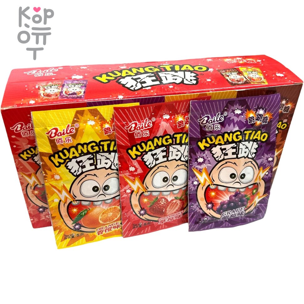 Конфеты Шипучка Popping Candy Mix Flavor - Шипучка - взрывашка "Kuang Tiao" со вкусами фруктов и напитков, купить с доставкой на дом фото 1 &mdash; Корейские товары для всей семьи(КорОпт)