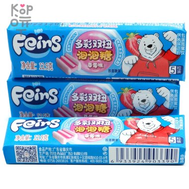 Жевательная резинка Feins &quot;Мишка&quot; Сэндвич со вкусом Клубники — Корейские товары для всей семьи(КорОпт)