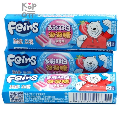 Жевательная резинка Feins "Мишка" Сэндвич со вкусом Клубники
