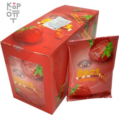 Мягкая конфета Shun Long со вкусом клубники и нугой со вкусом сыра &mdash; Корейские товары для всей семьи(КорОпт)