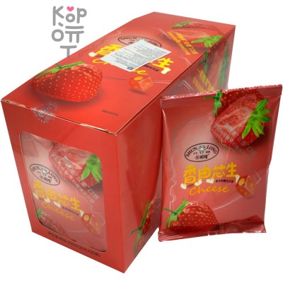Мягкая конфета Shun Long со вкусом клубники и нугой со вкусом сыра