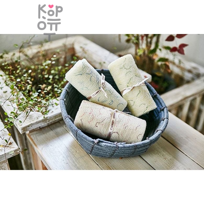 SUNG BO Мочалка для душа Heart Shower Towel - №134 28см*95см средней жесткости, нейлон, полиэстер