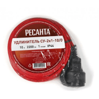 Ресанта СУ-2х1-10/0 IP44 - Удлинитель силовой на катушке 1 розетка 10м.