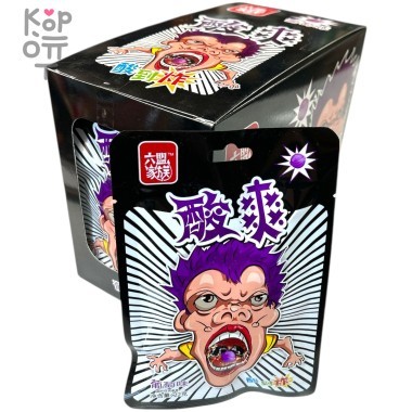 Кислая леденцовая карамель YunHua Super Sour - Жутко кислые конфеты до икоты, со вкусом Винограда &mdash; Корейские товары для всей семьи(КорОпт)