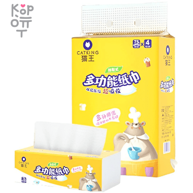 MaowWang Полотенца бумажные, мягкая упаковка, размер листа 198*195, 75листов. — Корейские товары для всей семьи(КорОпт)