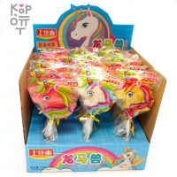 Леденец с фруктовым вкусом ShangJiaYi Dragon Horse Lolipop - Единорожки на палочке