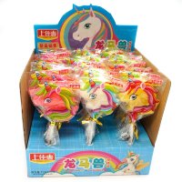 Леденец с фруктовым вкусом ShangJiaYi Dragon Horse Lolipop - Единорожки на палочке