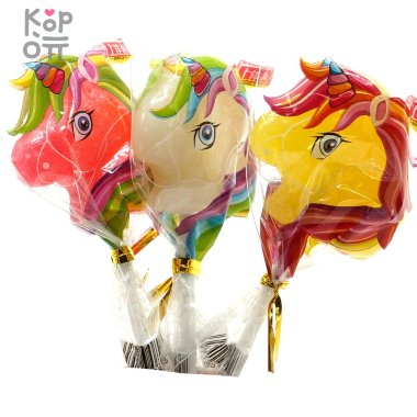 Леденец с фруктовым вкусом ShangJiaYi Dragon Horse Lolipop - Единорожки на палочке — Корейские товары для всей семьи(КорОпт)