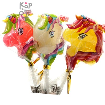 Леденец с фруктовым вкусом ShangJiaYi Dragon Horse Lolipop - Единорожки на палочке