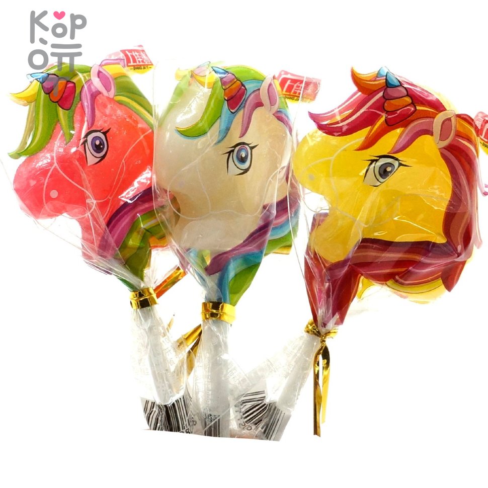 Леденец с фруктовым вкусом ShangJiaYi Dragon Horse Lolipop - Единорожки на палочке